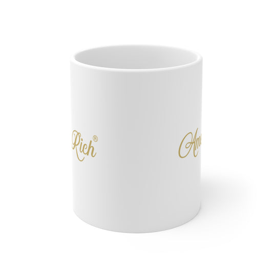 American Rich® Gold Script Mug - 11oz Elegant Coffee Cup for Daily Inspiration