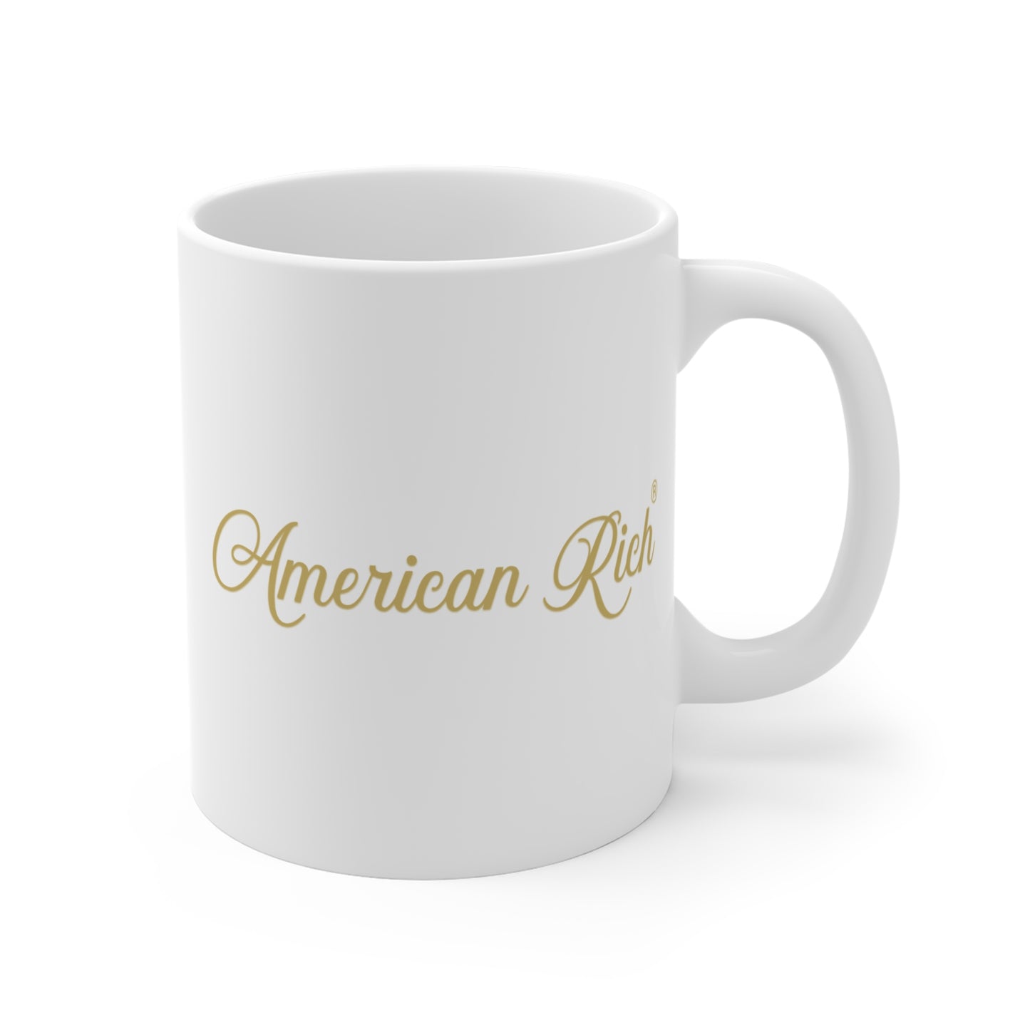 American Rich® Gold Script Mug - 11oz Elegant Coffee Cup for Daily Inspiration