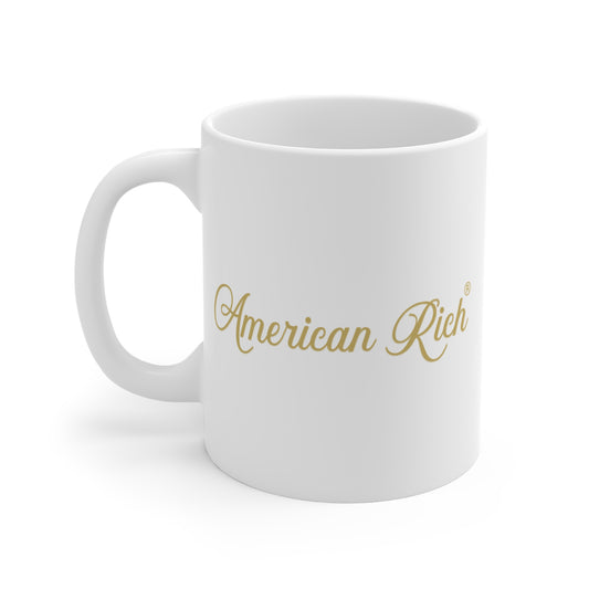 American Rich® Gold Script Mug - 11oz Elegant Coffee Cup for Daily Inspiration